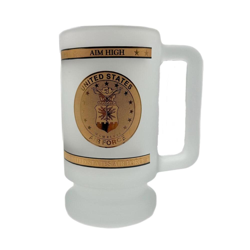 United States Air Force Frosted Glass Mug / Stein – Emblem – Aim High